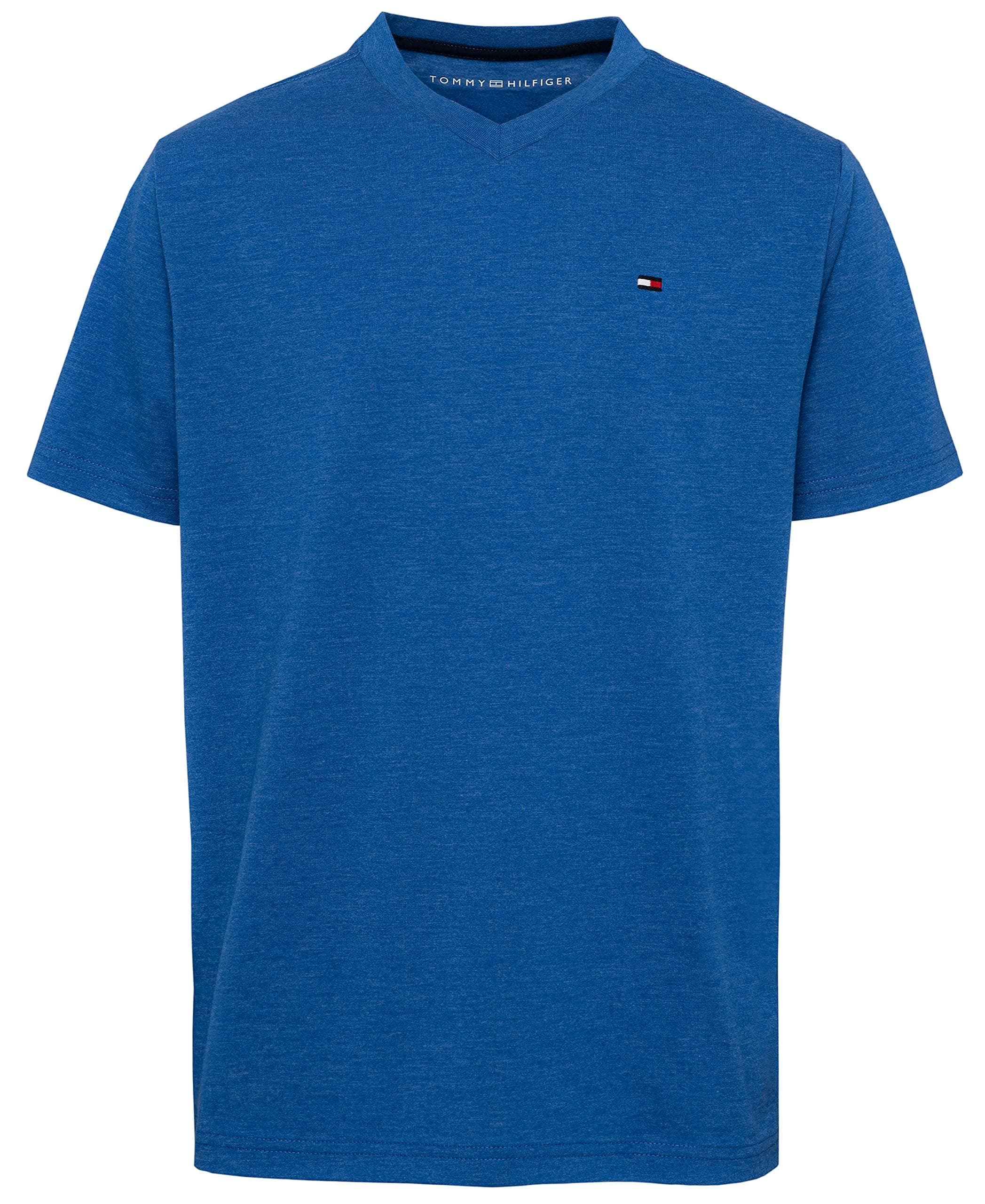Tommy Hilfiger Boys' Short Sleeve Flag Solid V-Neck T-Shirt