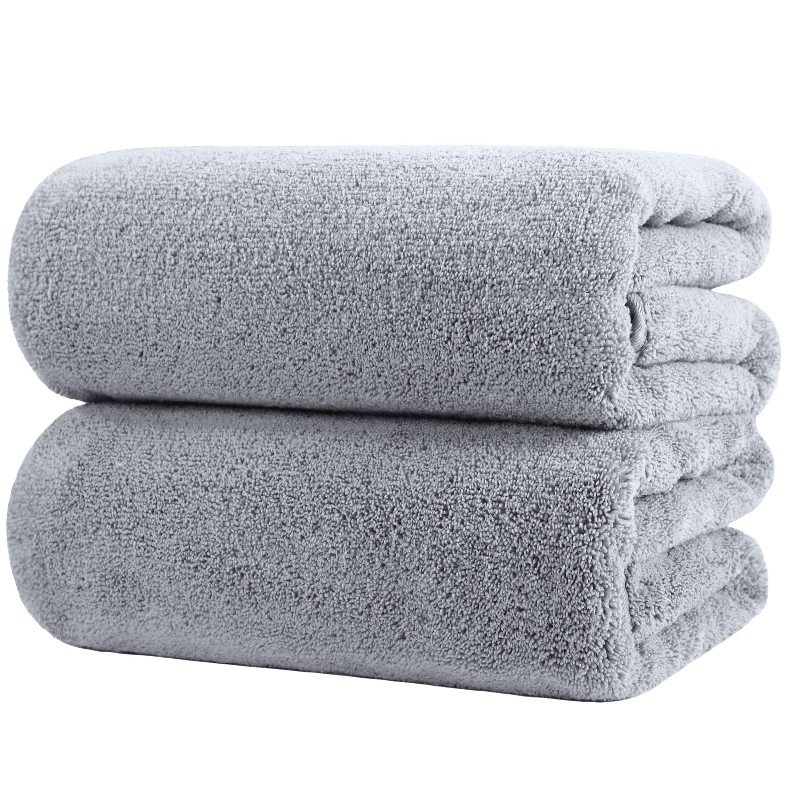 Quick Dry Lint Free Microfiber Bath Sheet, 35 x 70 in, Pack of 2 (Gray)