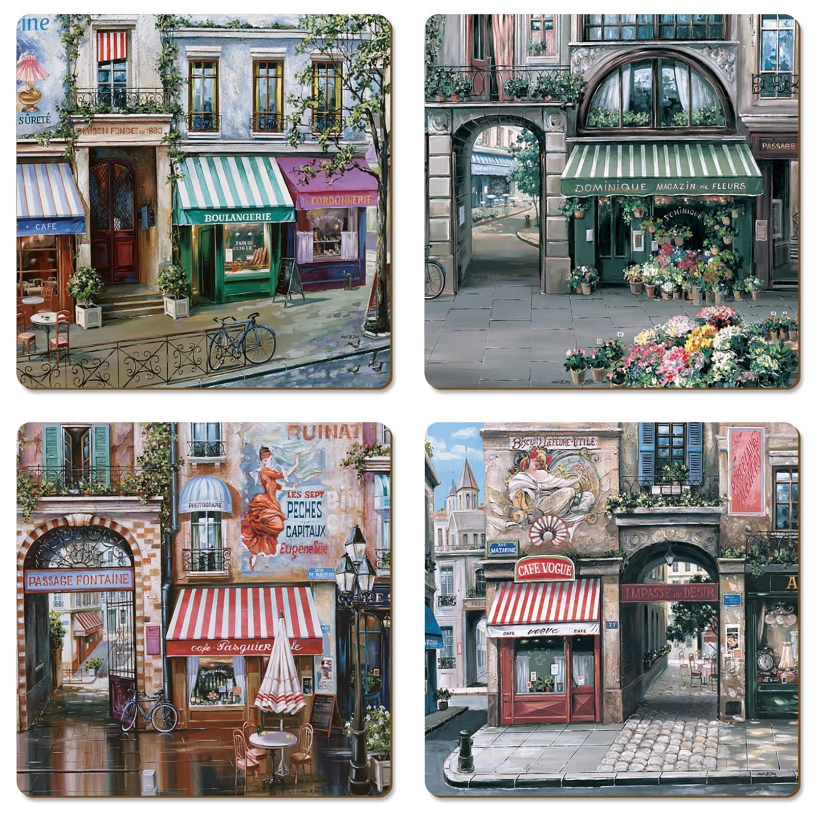 CALA Home"Village Square" Coasters - Set of 4