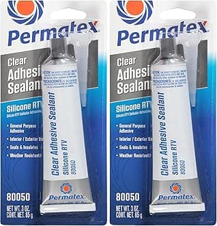 Permatex 80050 Clear RTV Silicone Adhesive Sealant, 3 oz (Pack of 2)