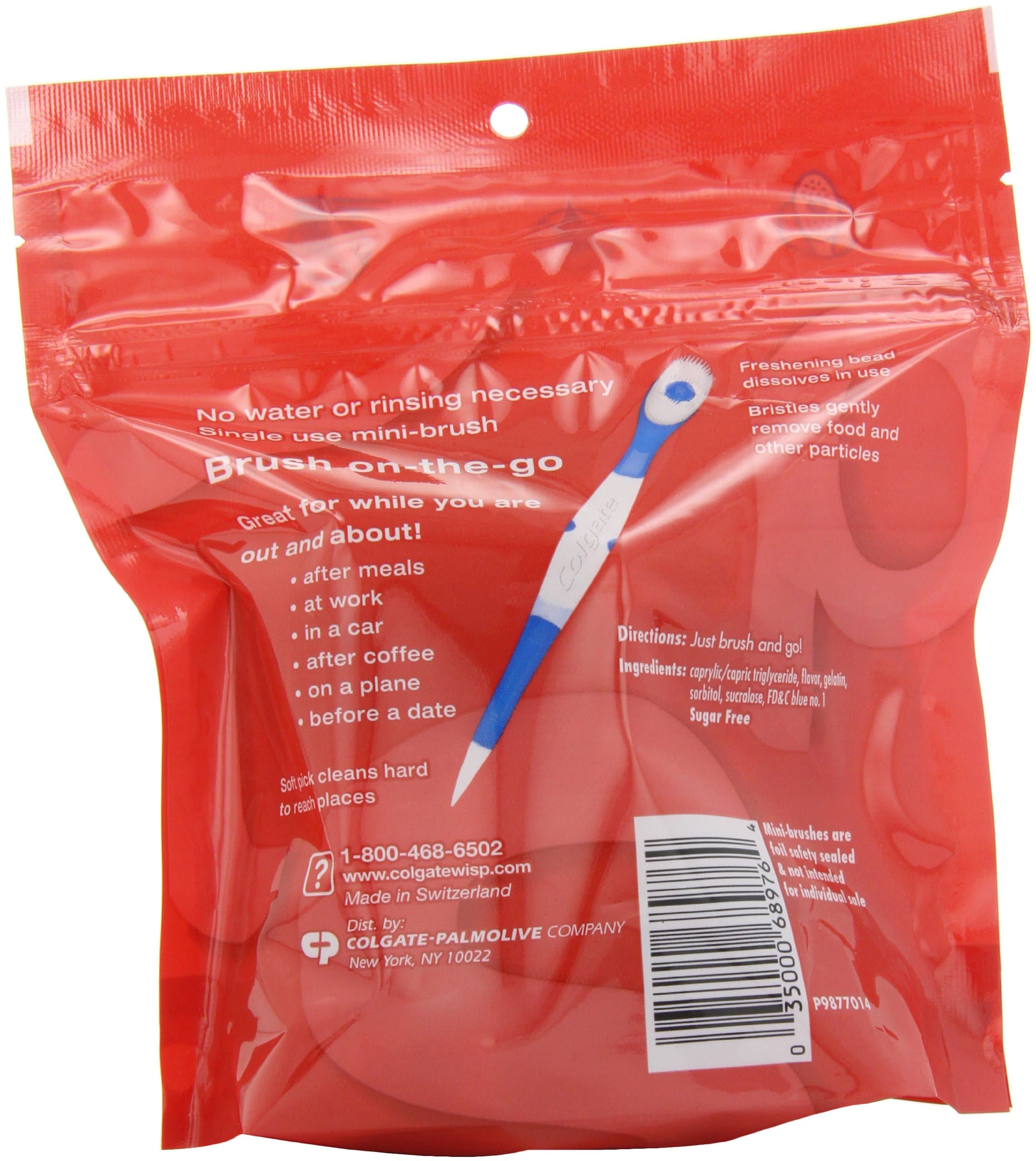 Colgate Wisp Mini-Brush with Freshening Bead, Peppermint, 16-Count