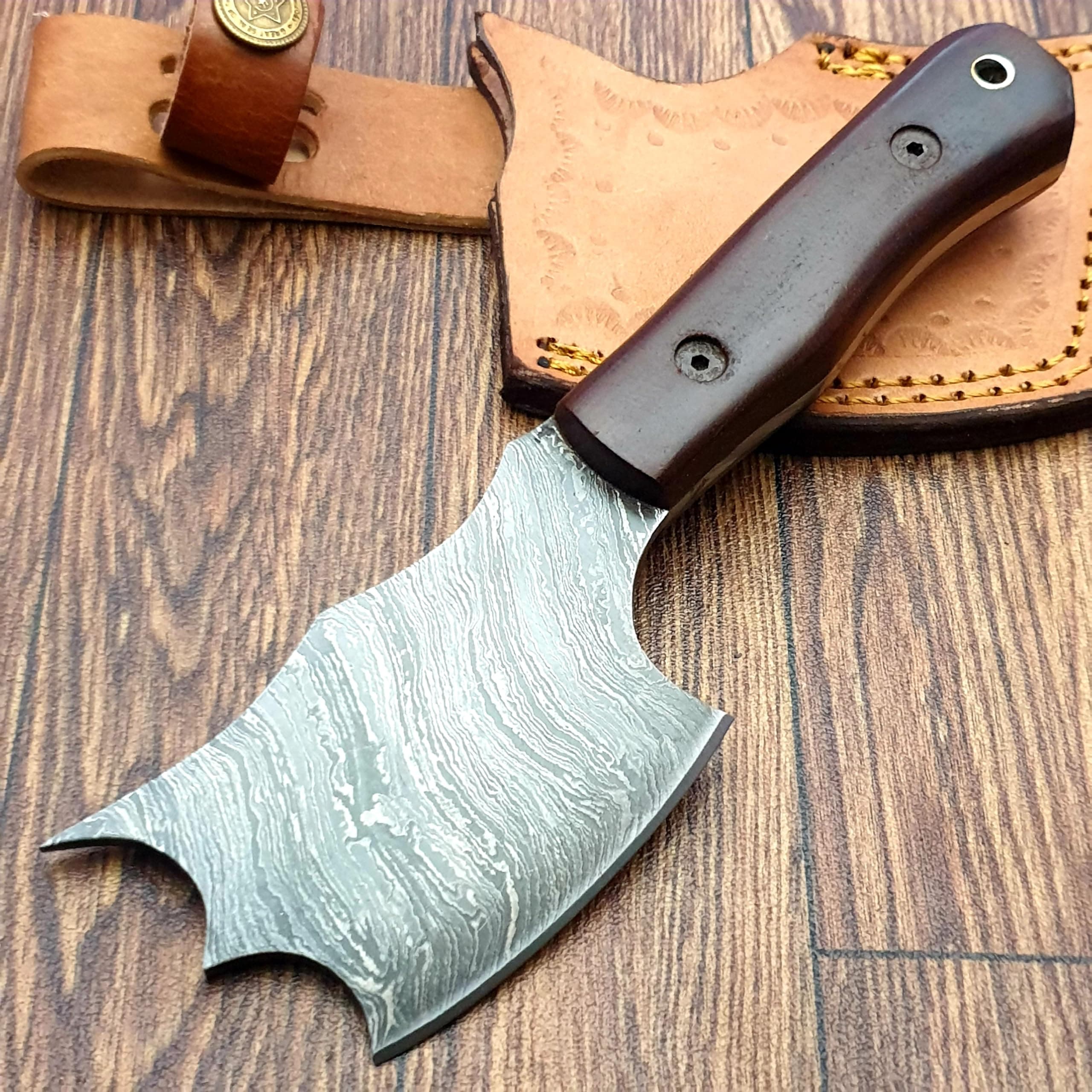 BZ-32 Custom Handmade Damascus 7.5 inches Knife Combination Of Micarta.
