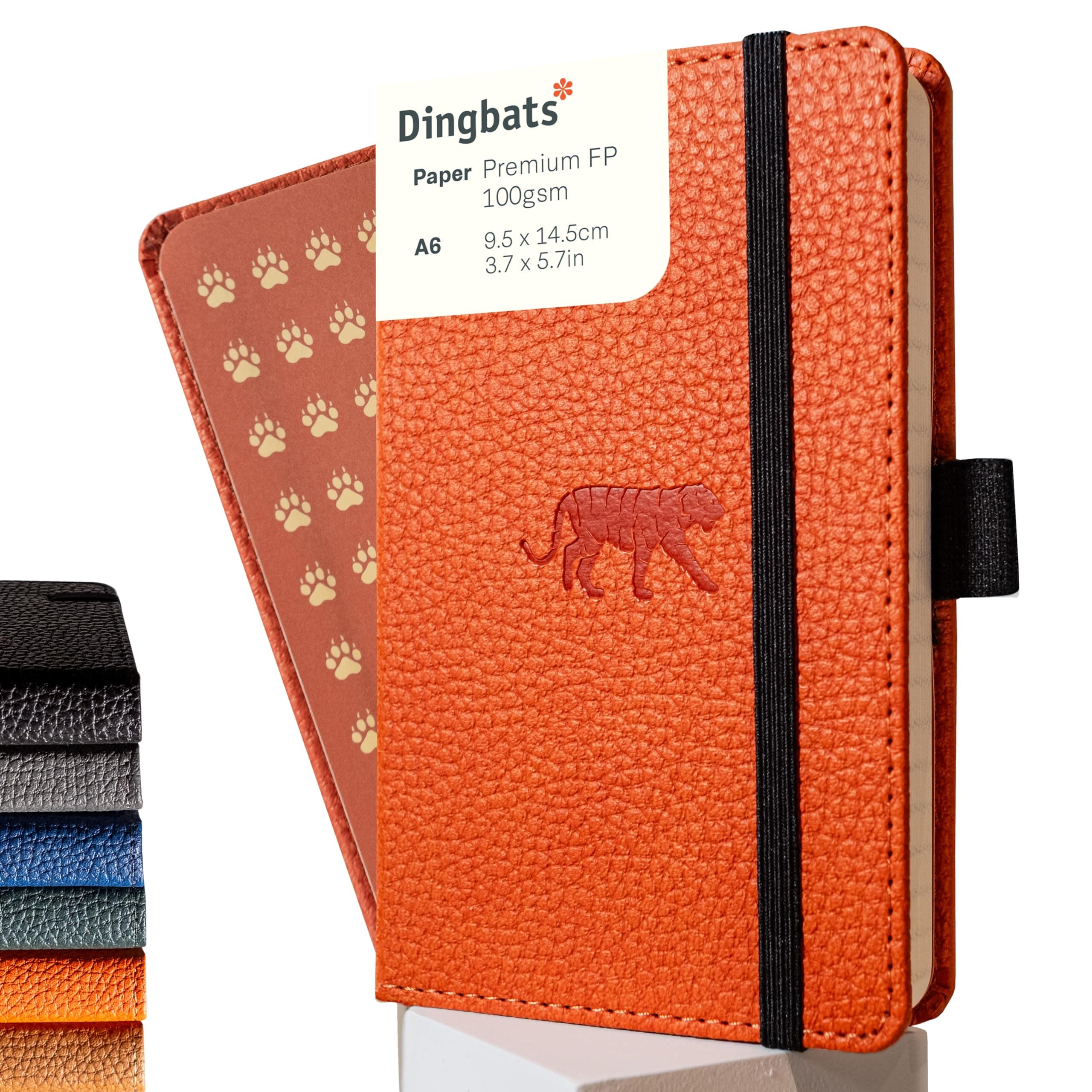 Dingbats* - Wildlife A6 Dotted Pocket Notebook - PU Leather Hardcover Small Journal for Work, Travel - Pocket, Elastic Closure, Pen Holder, Bookmark