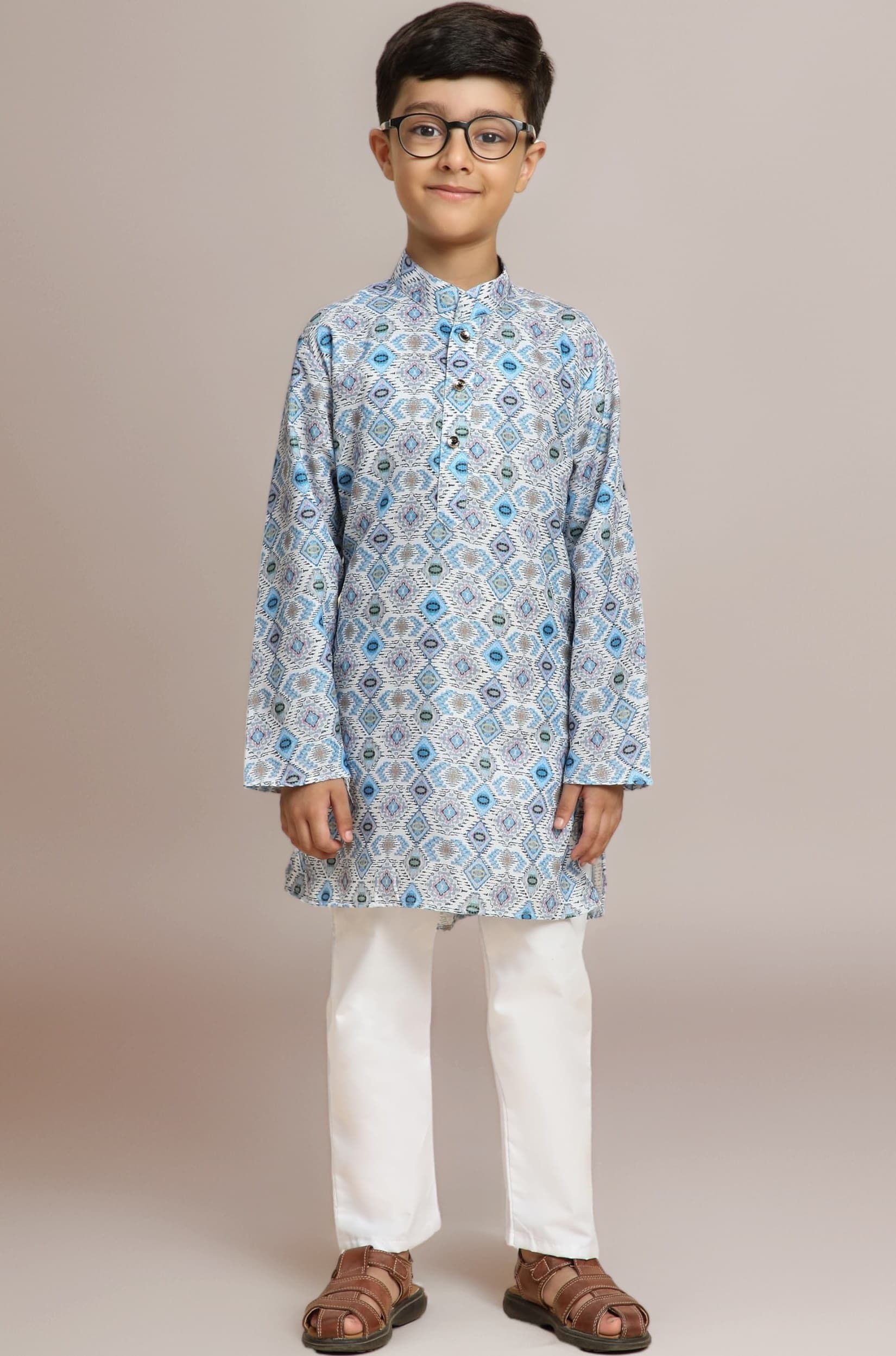 Pro-Ethic Style Developer Boy's Cotton Embellished Kurta Pajama for Baby Kids Ethnic Wear (S-166)