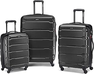Omni PC Hardside Expandable Luggage with Spinner Wheels, Black, 3-Piece Set (20/24/28)