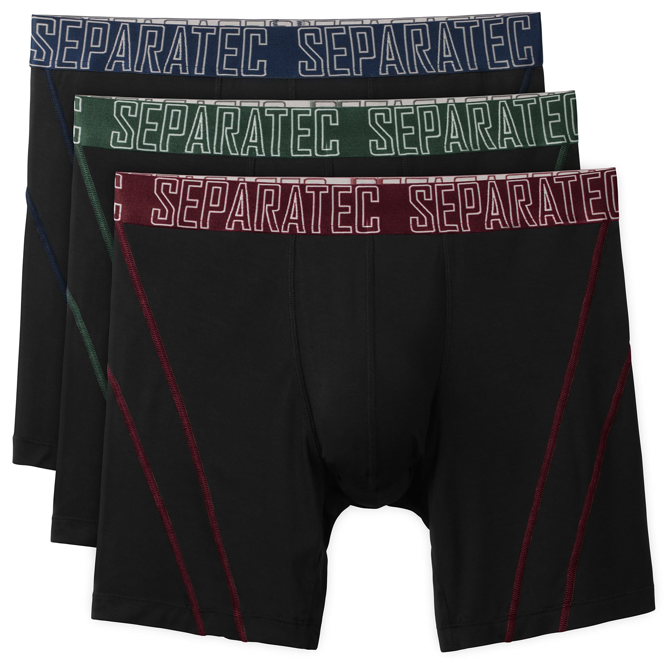 Men's 3 Pack Soft Bamboo Rayon Separate Pouches Boxer Briefs