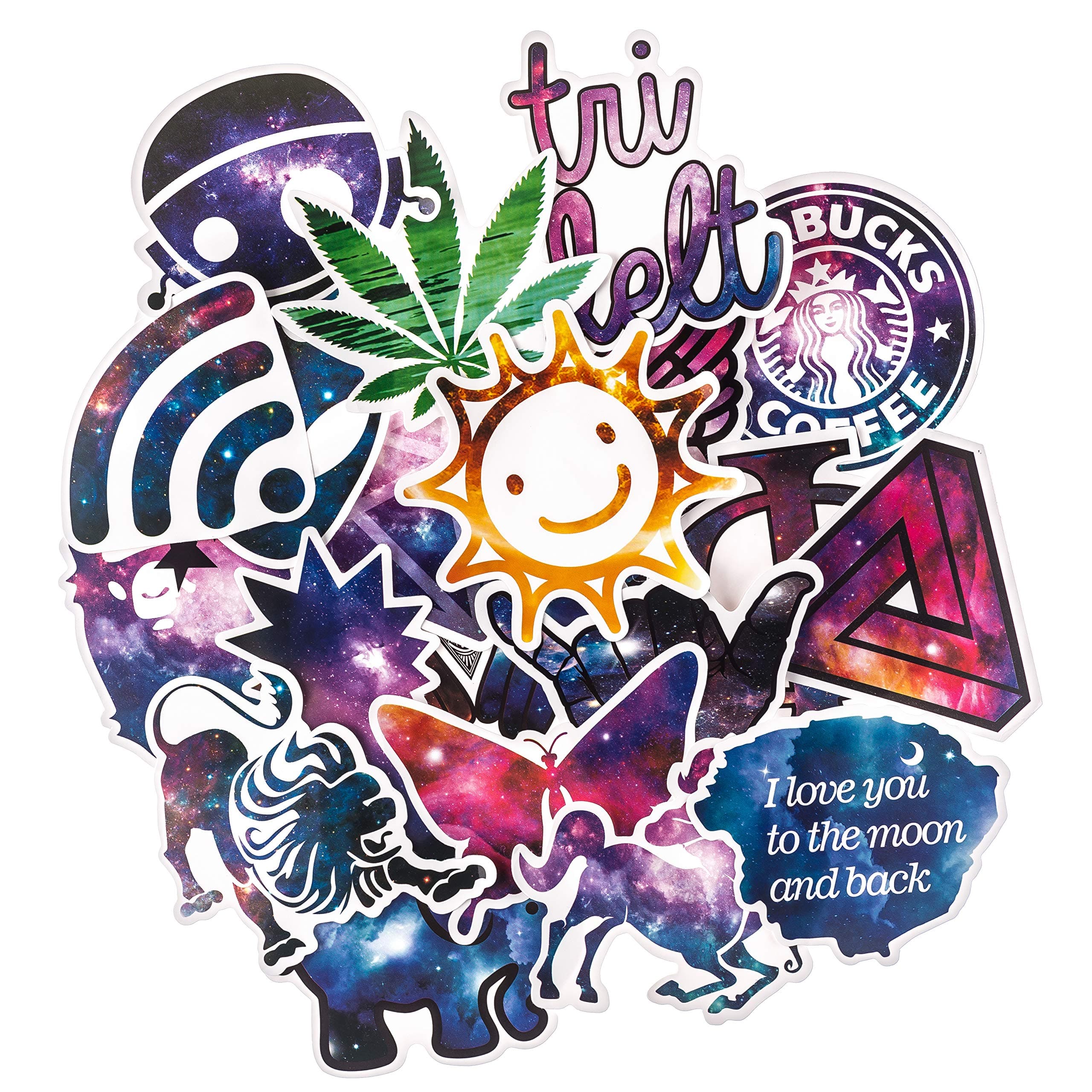 Graffi Stickers[100pcs], Galaxy Sticker for Personalize Laptop Water Bottle Car Helmet Skateboard Luggage Bike Bumper Waterproof Logo Vinyl Decals