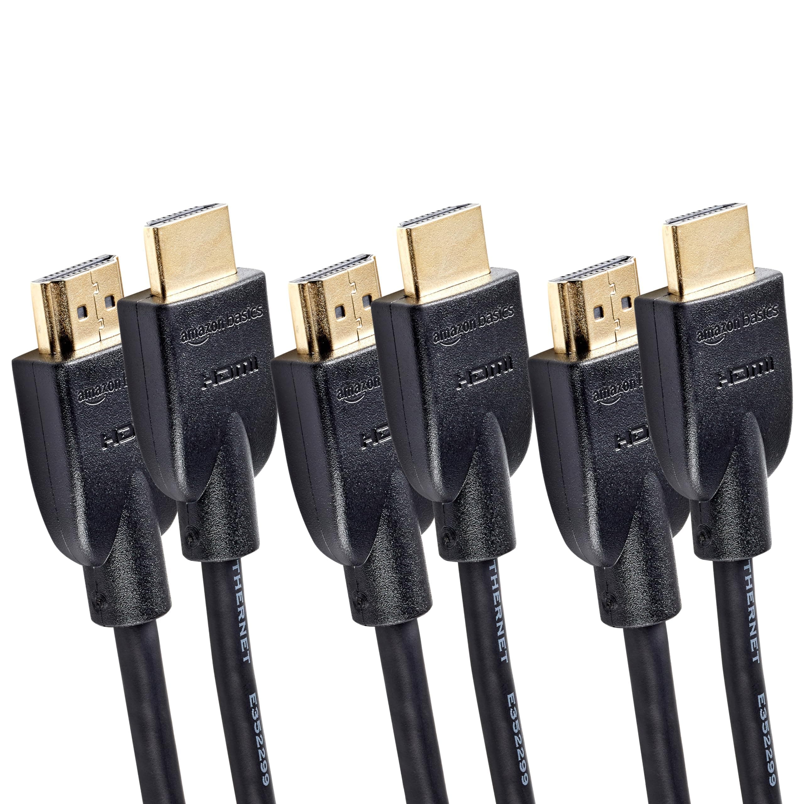 Amazon Basics High-Speed HDMI Cable, A Male to A Male, 18 Gbps, 4K/60Hz, 91.44 CM, Black - Pack of 3