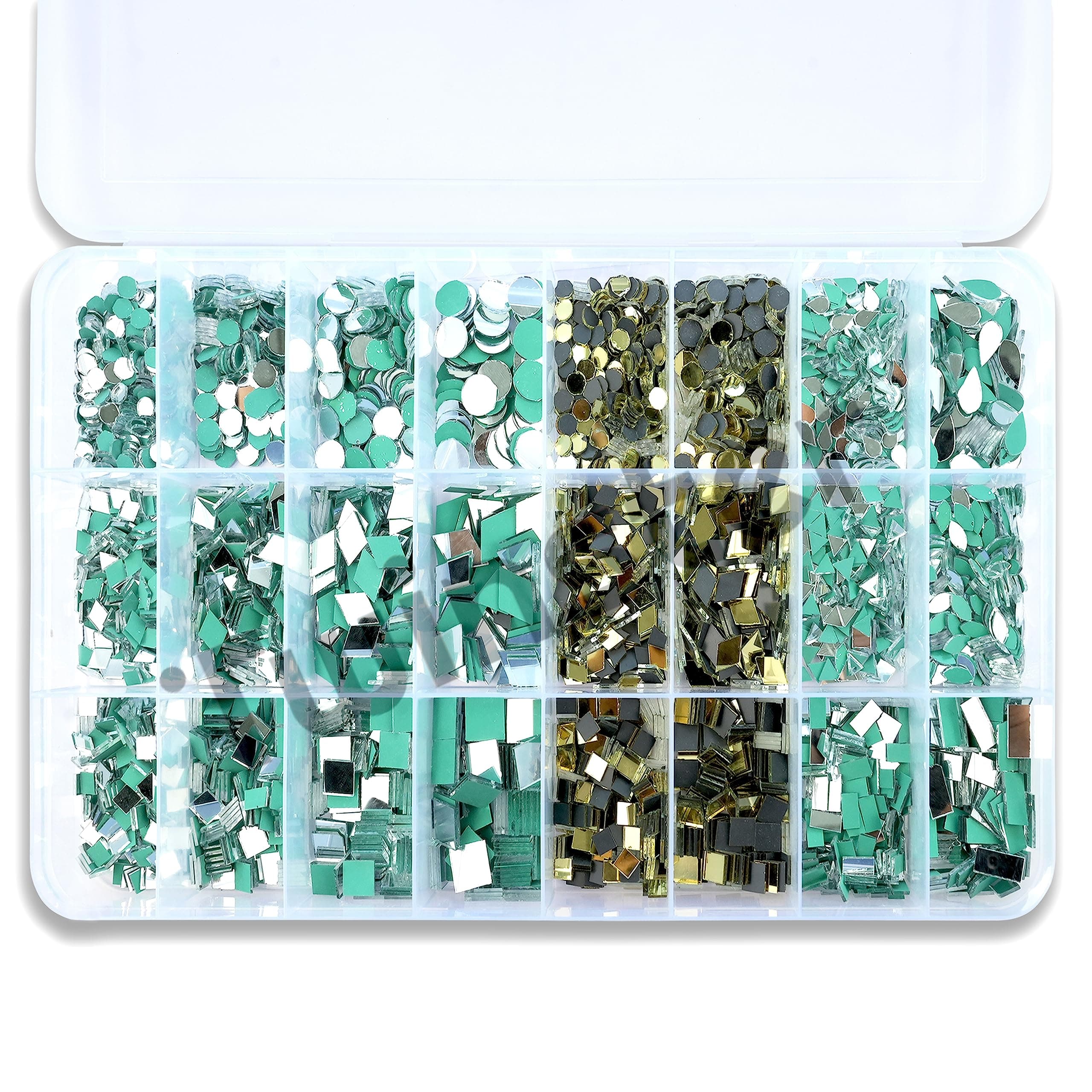 twinster Mirror for Craft Work Silver and Golden Mirror (27 Different Shapes in Total 3700 pcs) Kit Mirrors DIY Best Mirror Kit for Art and Craft