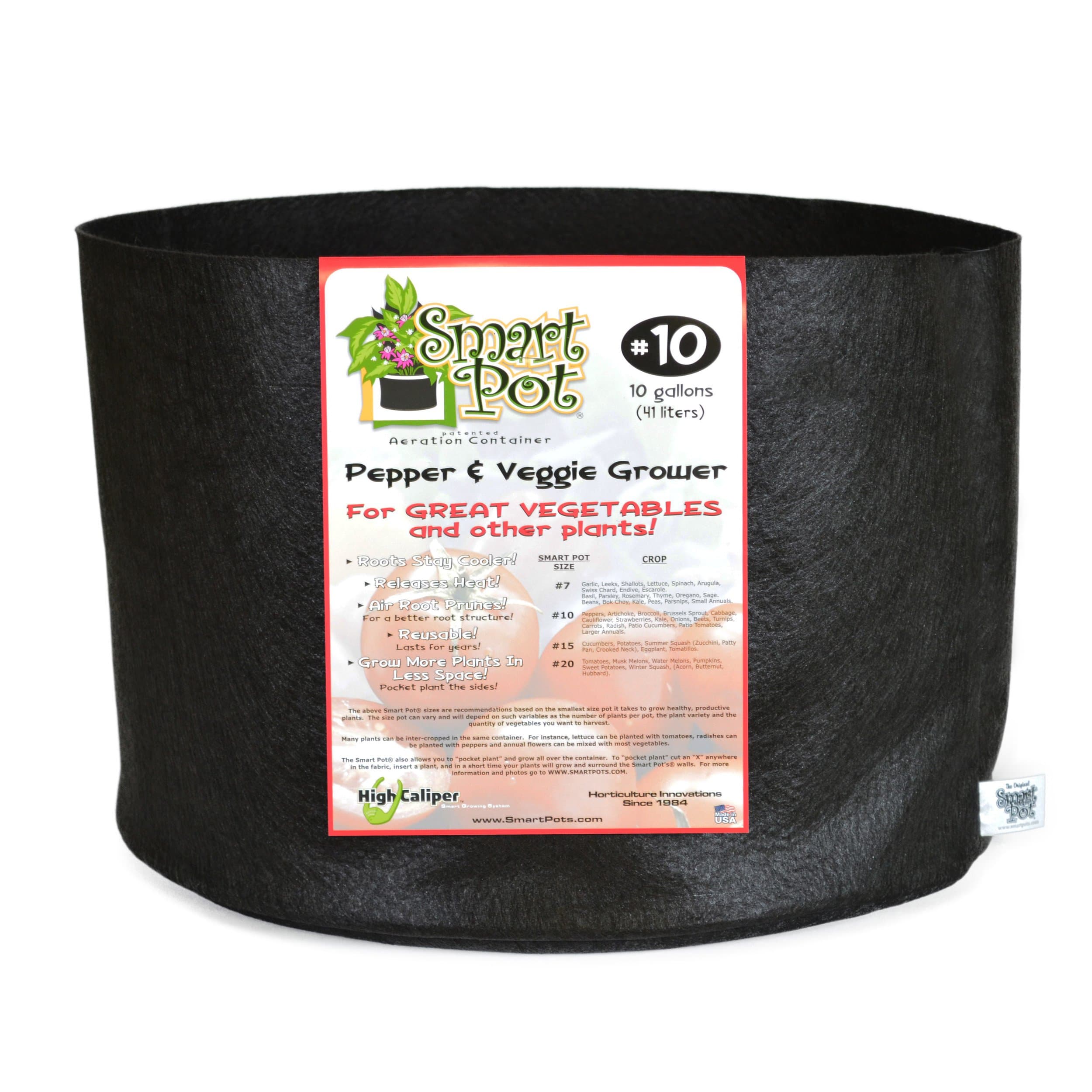 Growing Smart Pot Pepper and Veggie Grower with DSP Box, 10-Gallon, Black
