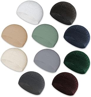 Kufi Hats for Men, Muslim Clothes for Men,%100 Breathable Skull Beanie, Crochet Cap, Handicraft Taqiyah, Cufi, Kufe
