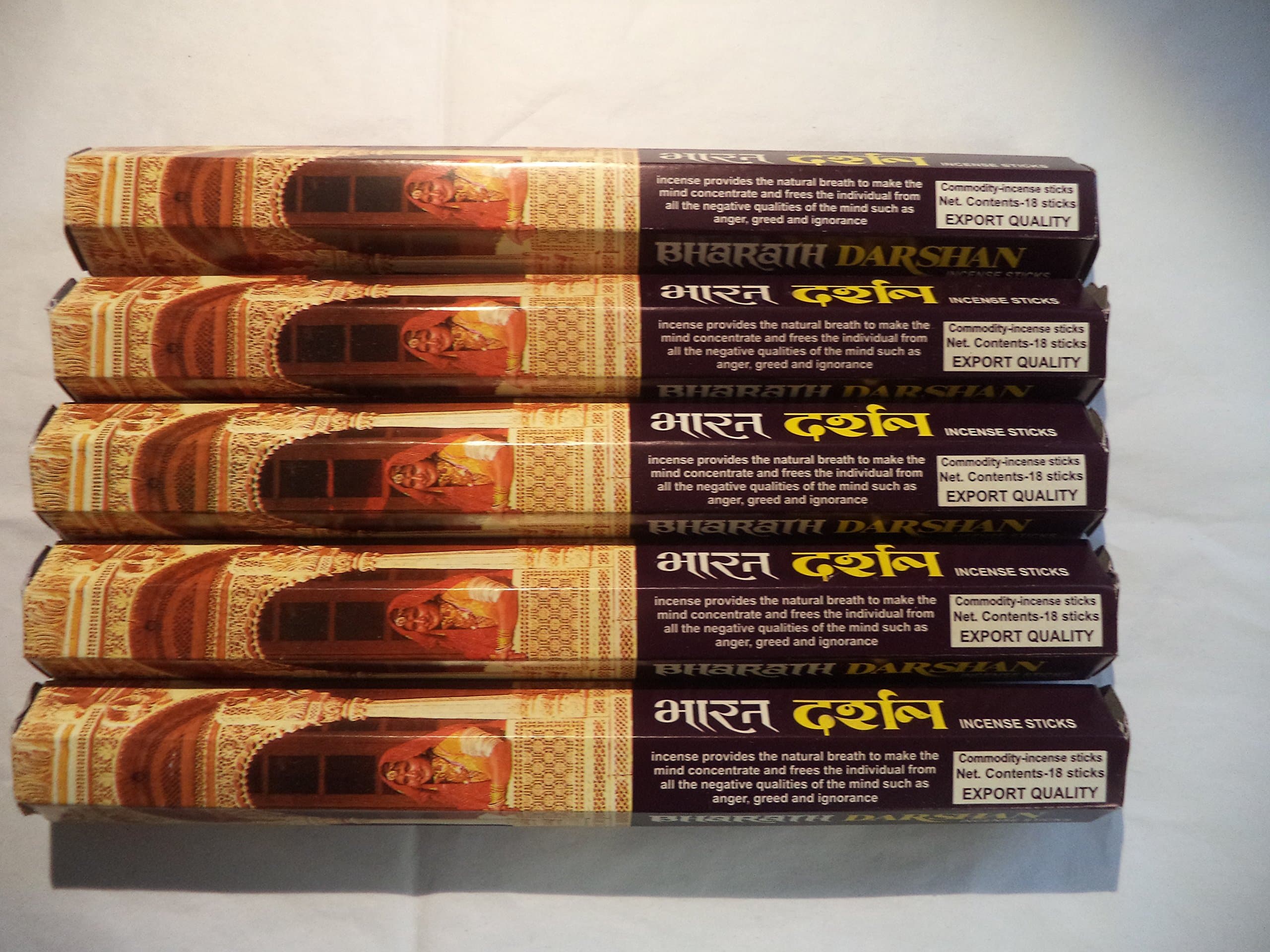 Asoka Bharath Darshan 90 Incense Sticks (5 x 18 Stick Packs)