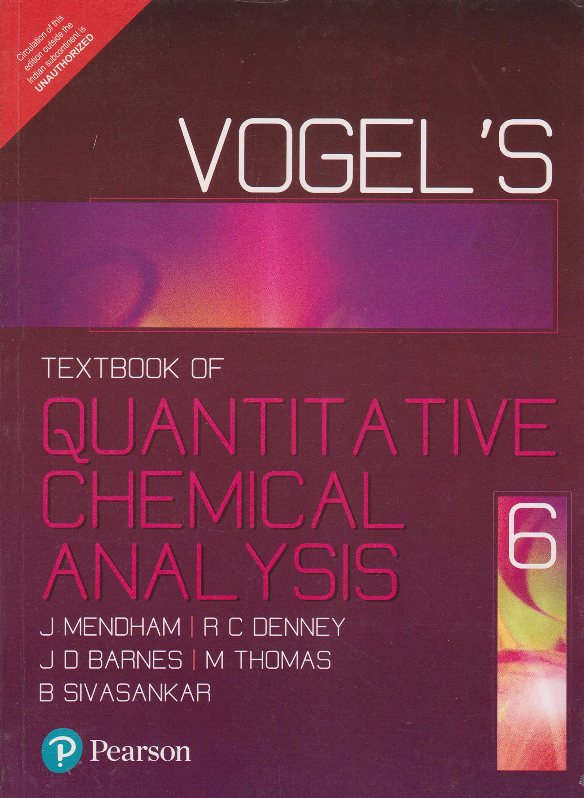 Vogel's Quantitative Chemical Analysis 6th Edition 6th Edition (English, Paperback, Mendham)