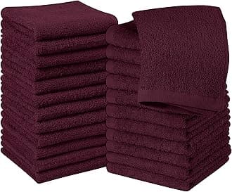 Utopia Towels 24 Pack Cotton Washcloths Set, 100% Ring Spun Cotton, Premium Quality Flannel Face Cloths, Highly Absorbent and Soft Feel Fingertip Towels, Burgundy