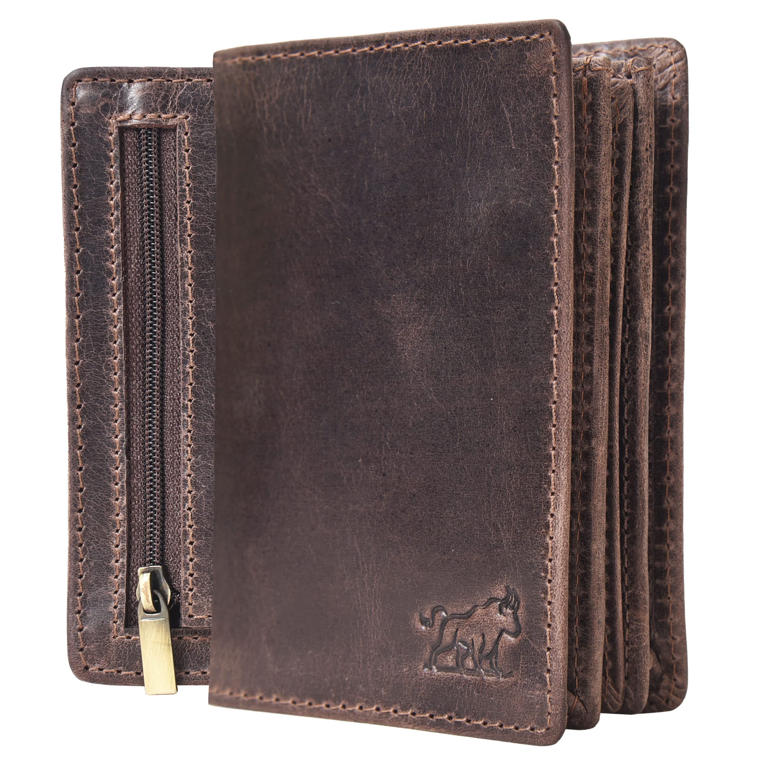 SKiDE Bifold Money Wallet for Men | Long Wallets for Men | Mens Wallet Branded | RFID Protected Wallets for Men Branded | Bifold Leather Wallet for Men | RBXW5PUB (Crypto Brown)