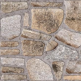 Dundee Deco 3D Wall Panels - Cladding, Gold Lilac Stone Look Wall Paneling, Styrofoam Facing for Interior and Exterior Applications, DIY, Set of 10, Covers 54 sq ft