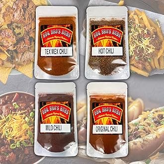 Chili Seasoning Mix by BBQ BROS (Original, Mild, Hot & Tex Mex) - Award Winning Chili's - 4 Variety Flavor Chili Kit - Taco Seasoning - Vegan & Vegetarian Friendly - Kosher- NO MSG, Gluten Free & No Artificial Preservatives