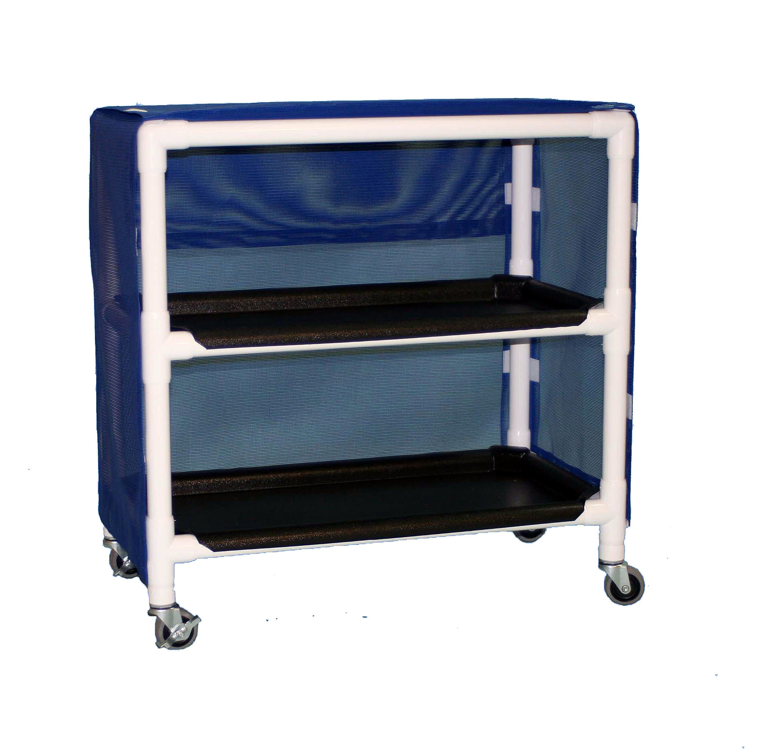 Care Products 632E-RB E-Line Wide 2-Shelf Linen Cart with 20" x 32" Shelves & Cover, 35" Height, 20" Wide, 37" Length, PVC