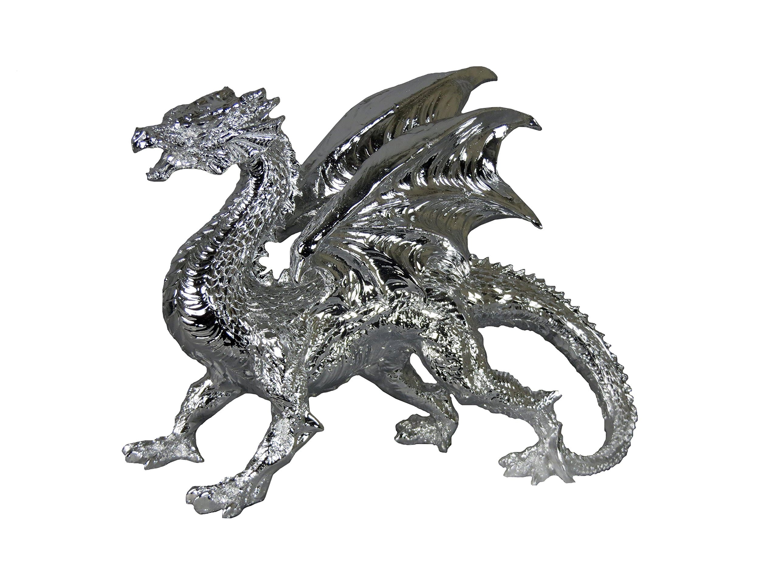 Sassy Home Small Silver Electroplated Welsh Dragon Ornament, one Colour, 24 x 31 x 14cm, JG009