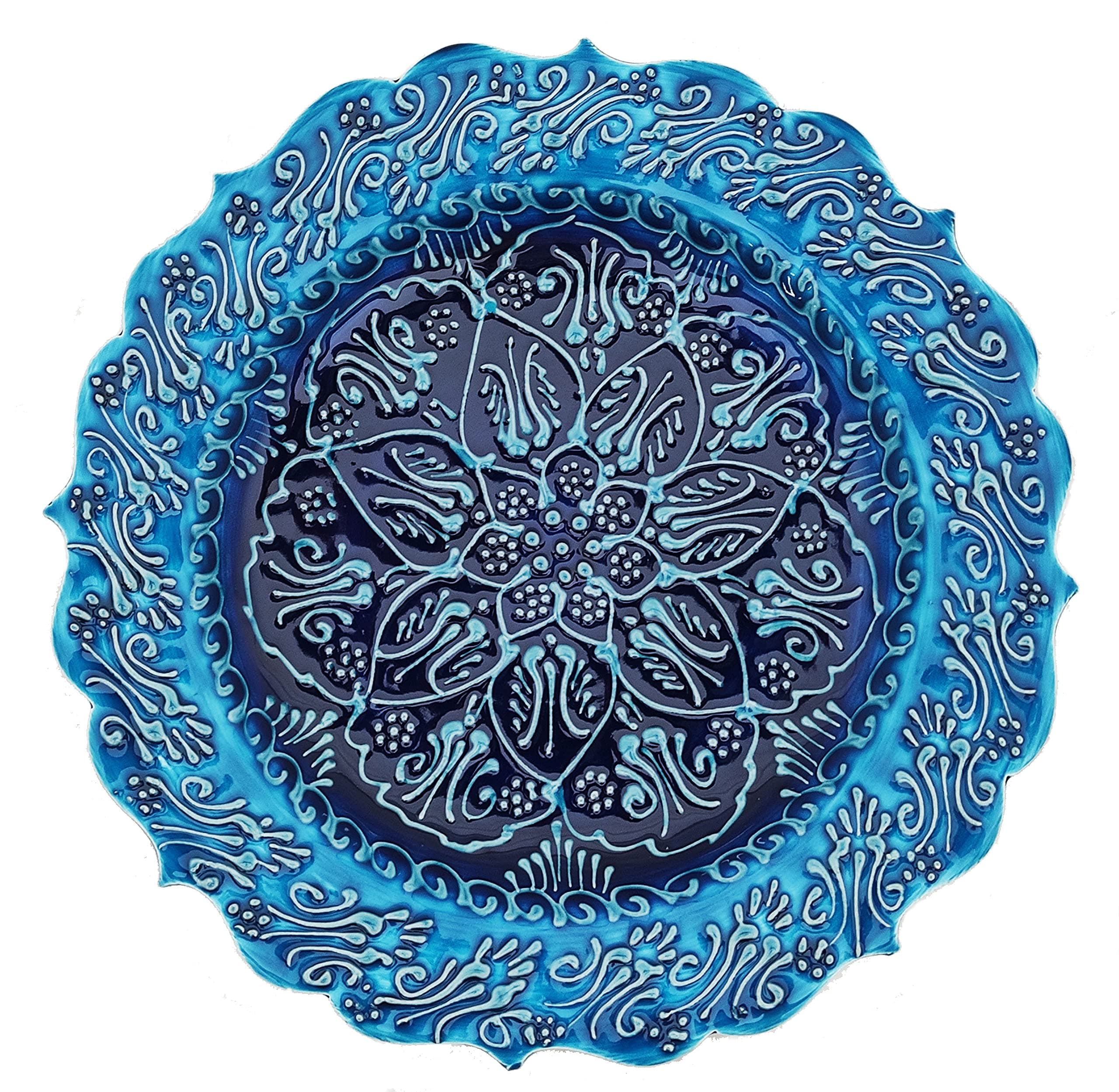 Decorative Desing Turkish Ceramic Plate for Wall Hanging Decor Accessory Wedding Parties Dining Home and Kitchen Decor-Hand Painted Floral Pattern Plates