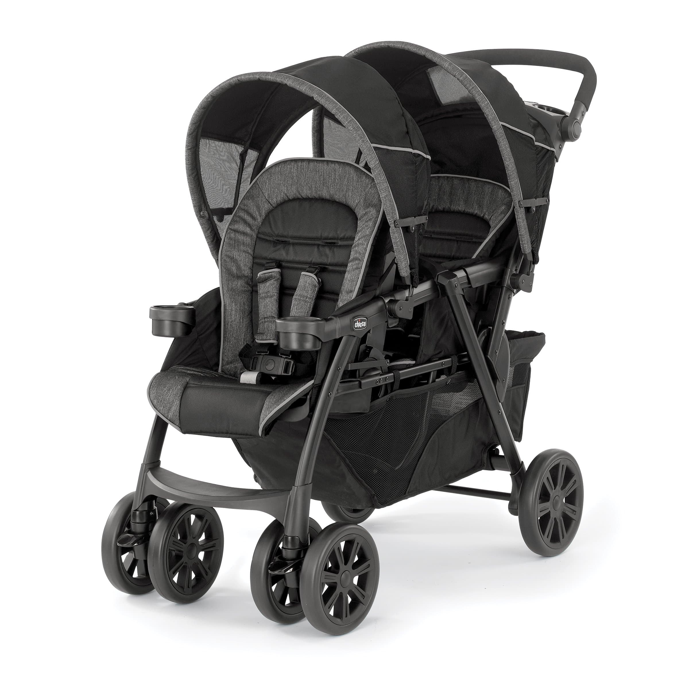Cortina Together Double Stroller - Minerale, Black/Silver