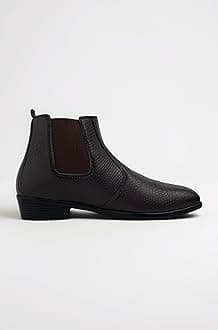 Men's Chelsea Boots, Snake Pattern Leather, Black Ankle Boots with Elastic Side Panels, Stylish & Versatile Formal & Casual & Versatile