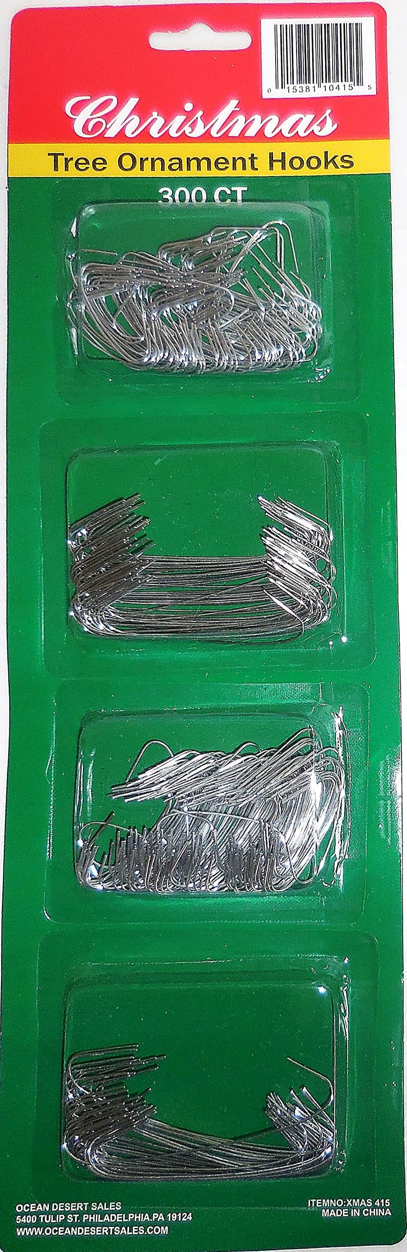 Silver Christmas Tree Ornament Hooks - Twin Pack of 300