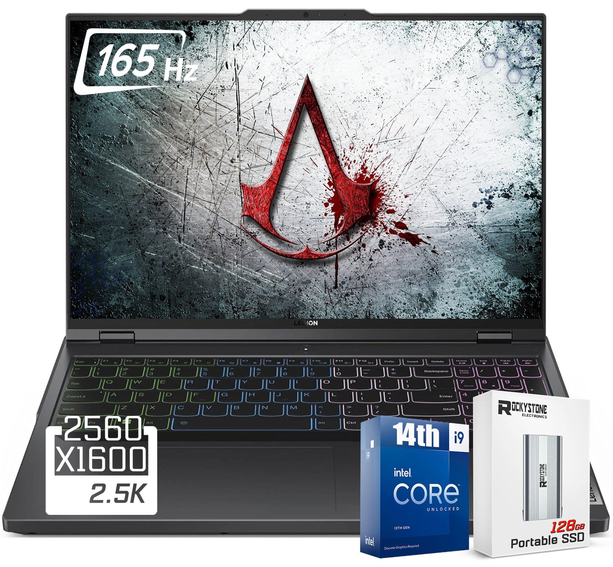 Legion 5i Gaming Laptop, 14th Gen Intel 24-Core i9-14900HX, 16" WQXGA(2560x1600) 165Hz, 64GB DDR5 RAM, 1TB SSD, GeForce RTX 4060(TGP 140W), RGB Backlit KB, W/ 128GB PSD, Windows 11 Home