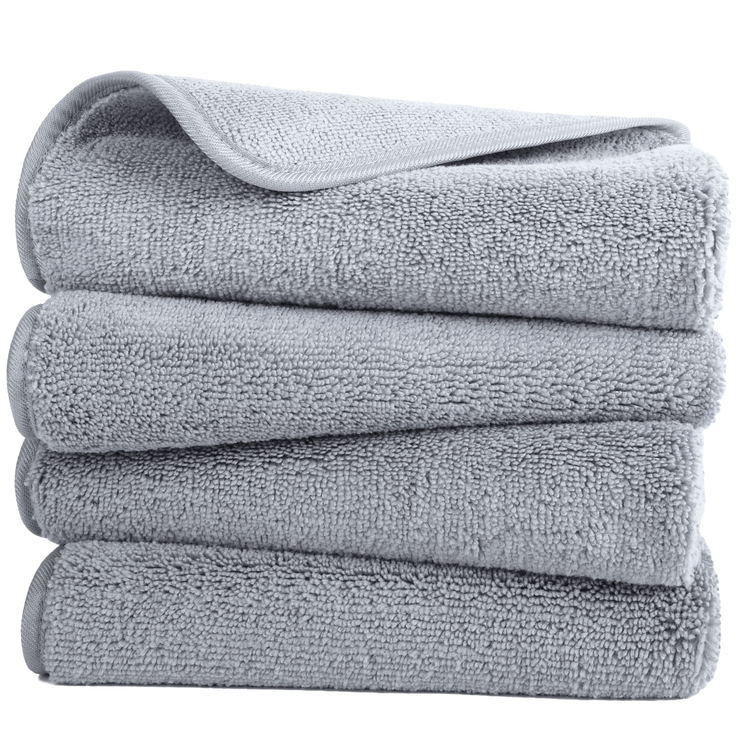 Quick Dry Lint Free Microfibre Hand Towel, 40 x 76 cm, Set of 4 (Gray)