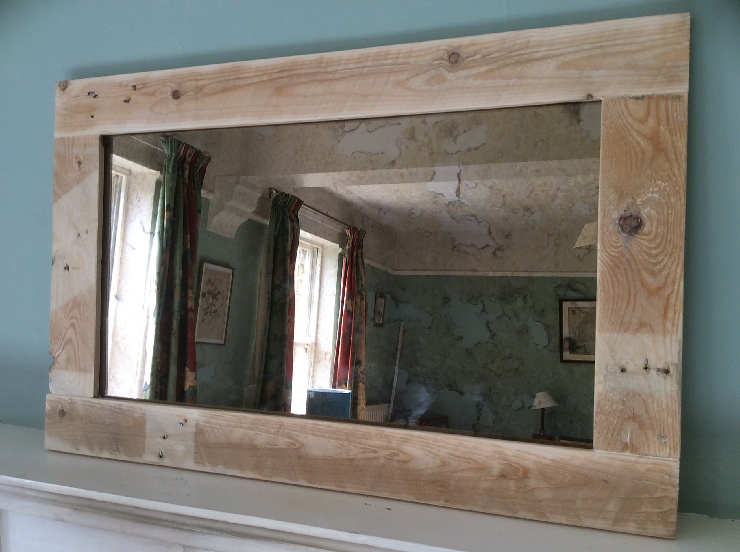 Rustic Mirror with Antique Bronze Glass made from reclaimed Pallet Wood