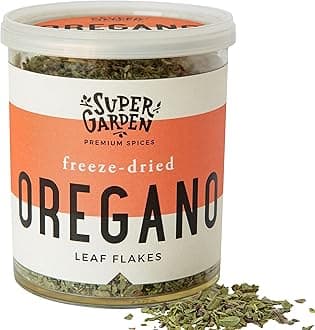 Super Garden Premium Freeze Dried Oregano | 100% Natural and Aromatic Herb | Perfect for Cooking, Seasoning, and Italian Dishes | No Additives or Preservatives | Long Shelf Life | 15g