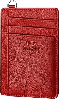 FurArt Credit Card Holder Wallet, Slim RFID Blocking Minimalist Women's Card Wallet