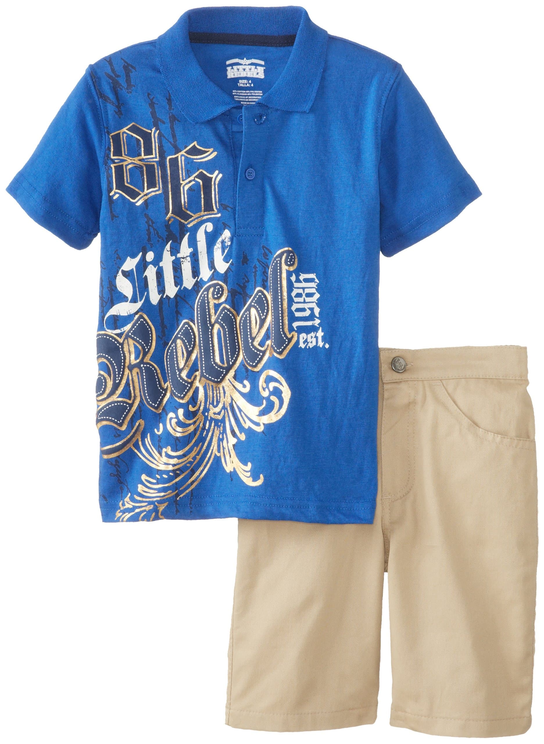 Little Boys' 2 Pieced Twill Short Set
