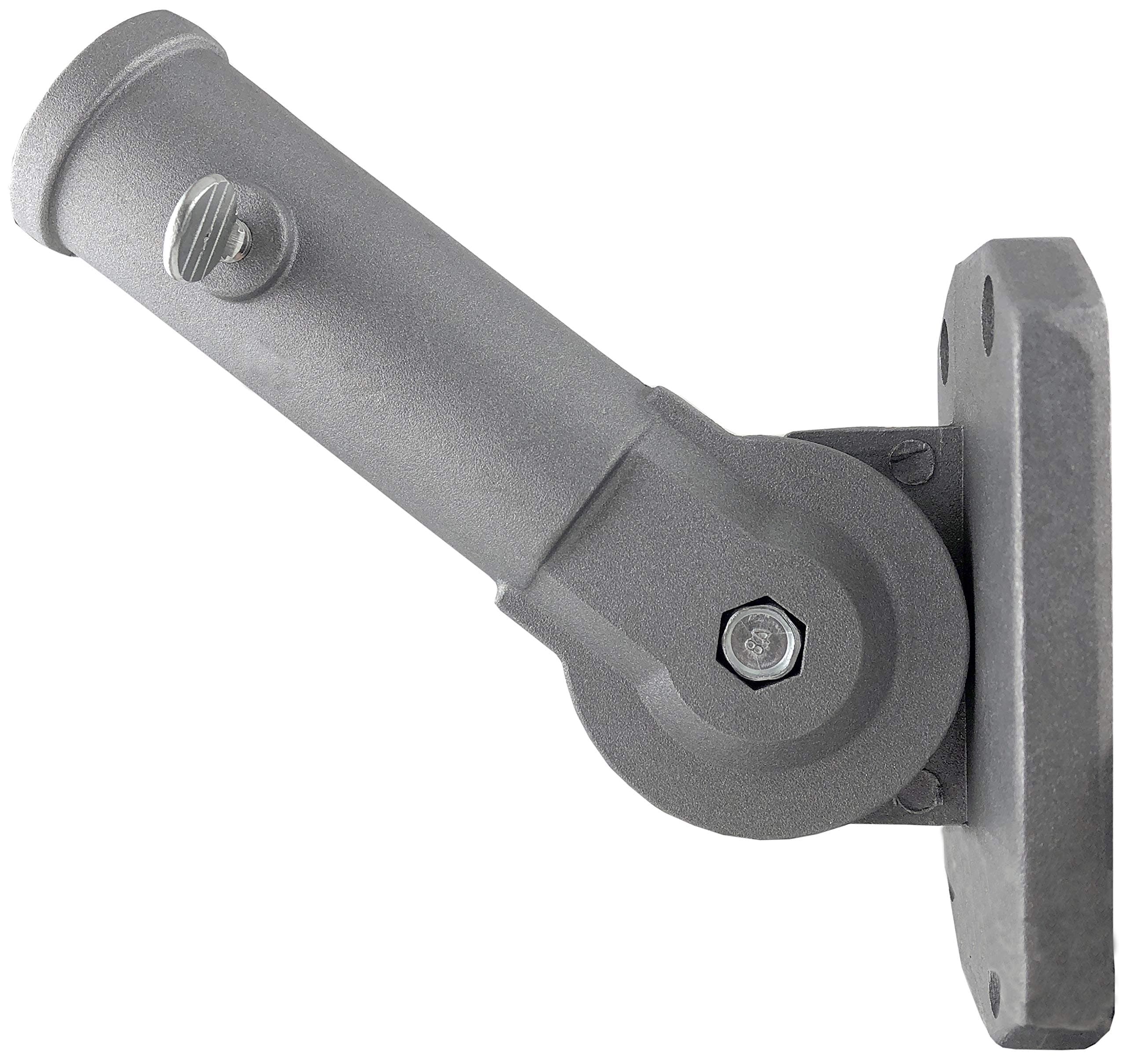 Adjustable Flag Pole Bracket Heavy Duty Aluminum All Weather Flag Display Holder (Gray)