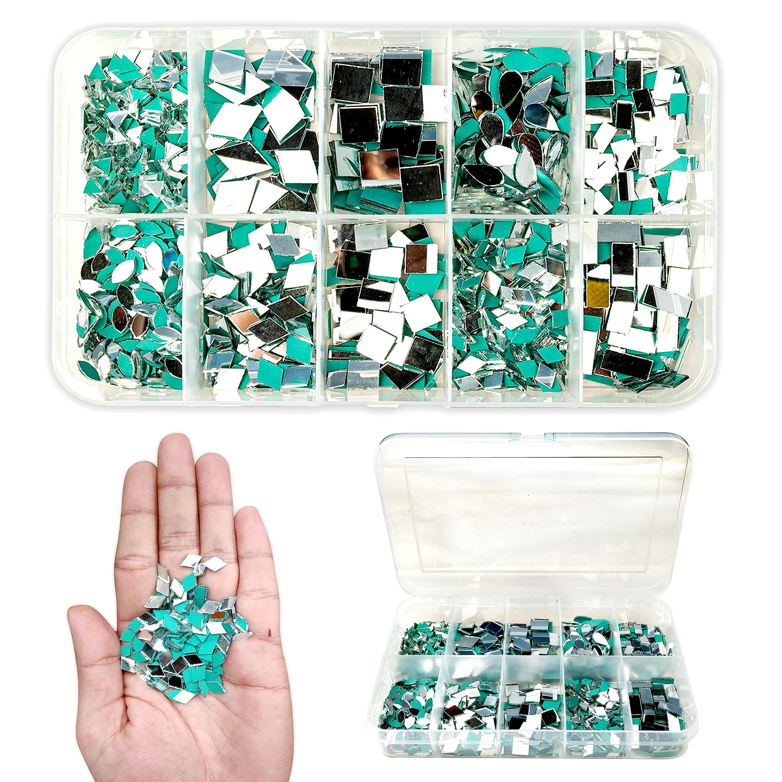 Twinster Mirrors for Craft Work (10 Different Shapes, 1700 Total Pieces) Lippan Art Craft Materials Kit Decorative Mirrors DIY Best Kit