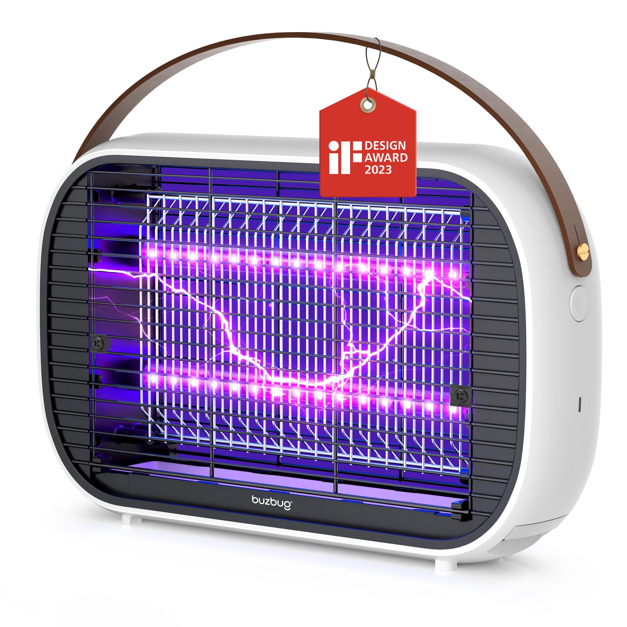 Buzbug LED Bug Zapper Outdoor Indoor, LED Bulbs Up to 50,000 Hours, Rechargeable 5200mAh Battery, Portable Camping Fruit Fly Mosquito Moth Gnat Wasp Trap, Killer, Zapper -MA015C (New White)