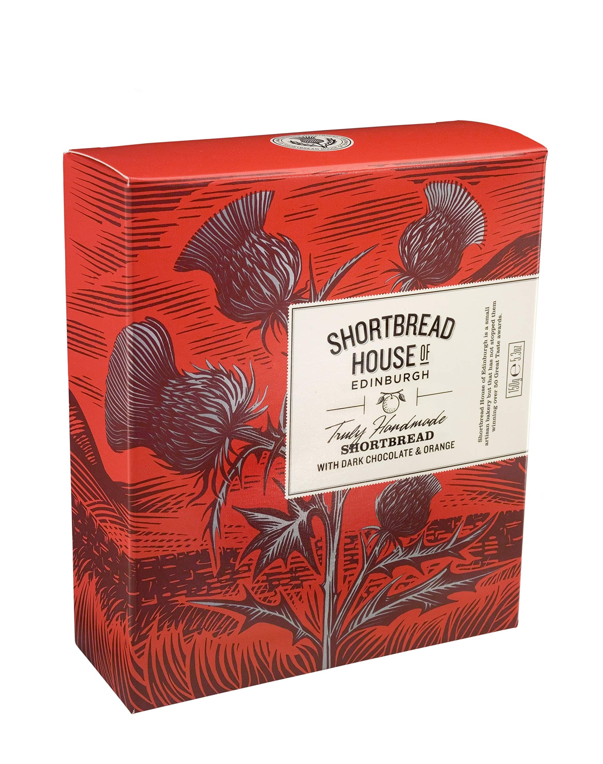 Shortbread House of Edinburgh | Handmade Mini Shortbread Biscuits with Dark Chocolate and Orange | 150g Box