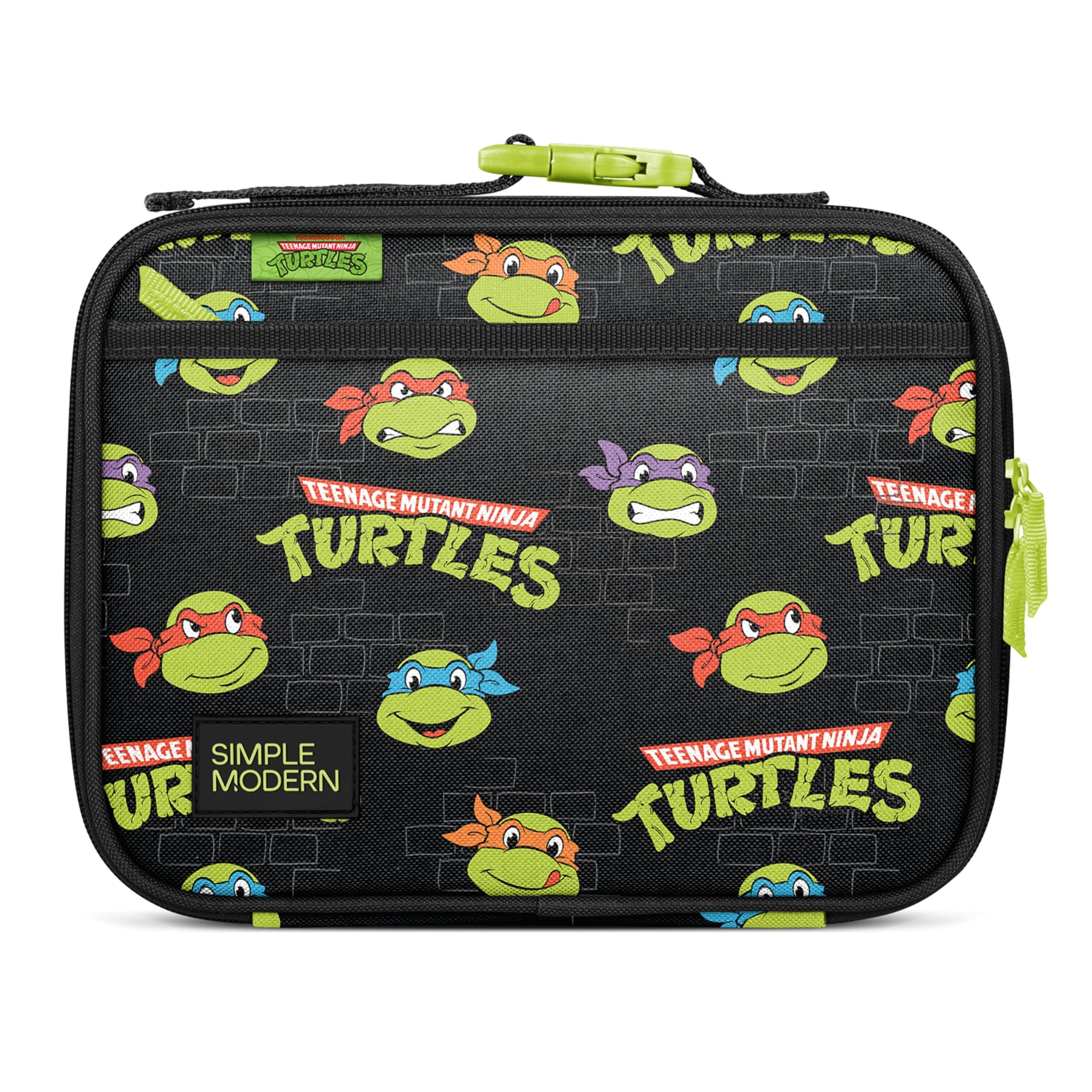 Simple Modern Nickelodeon Viacom Kids Lunch Box for School | Reusable Insulated Lunch Bag for Toddler, Boy | Meal Containers with Exterior & Interior Pockets | Hadley Collection | TMNT Turtles Unite