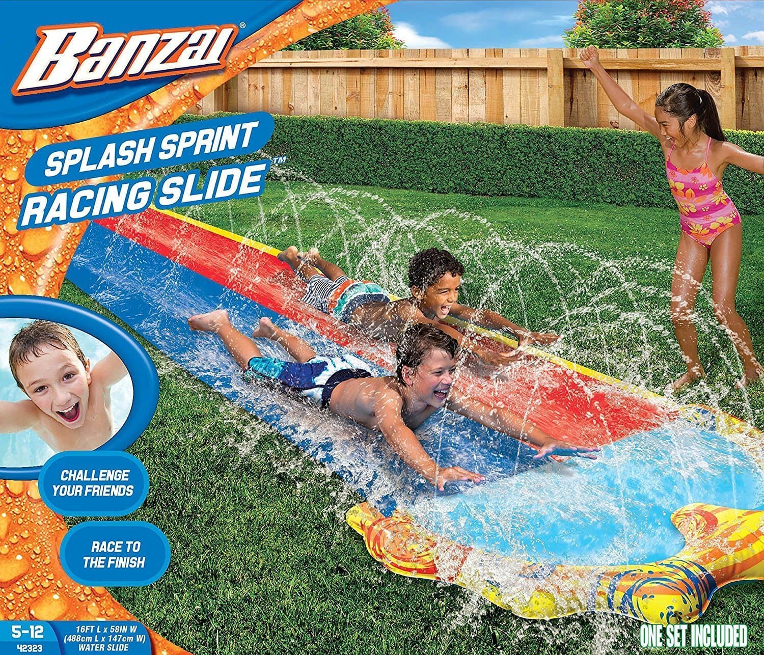 BANZAI 16ft Splash Sprint Racing Water Slider