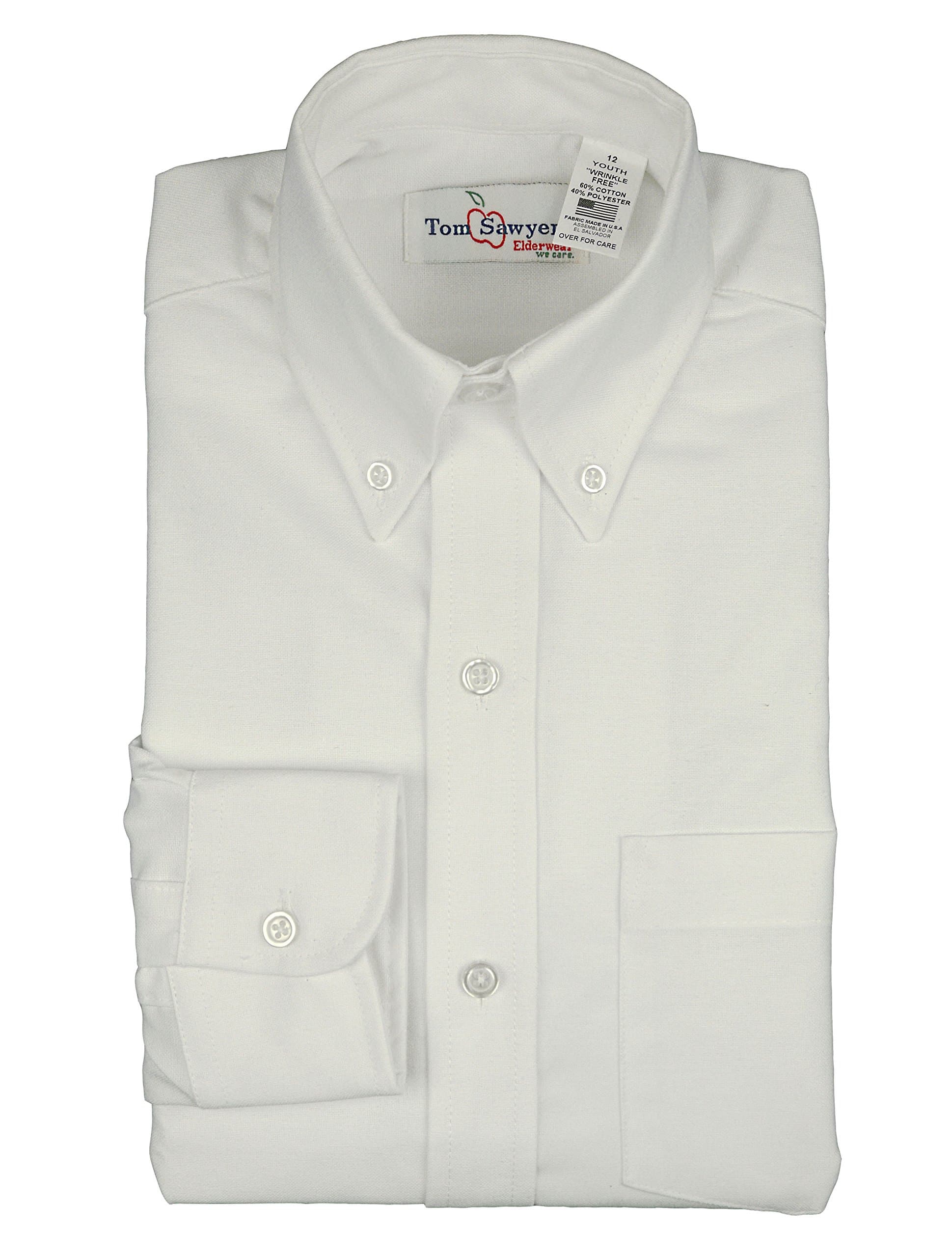 Tom Sawyer Boy's Short & Long Sleeve Button-Down Oxford Dress Shirt (Regular & Husky Sizes)