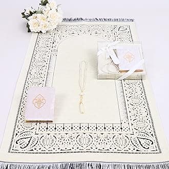 IEF Personalized Prayer Rug Quran Prayer Beads Islamic Gift Set, Ramadan Eid Wedding Birthday Mother's Day Father's Day Anniversary Day Gifts