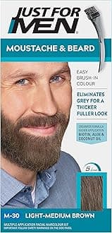Moustache & Beard Light-Medium Brown Dye, Eliminates Grey for a Thicker & Fuller Look, M30