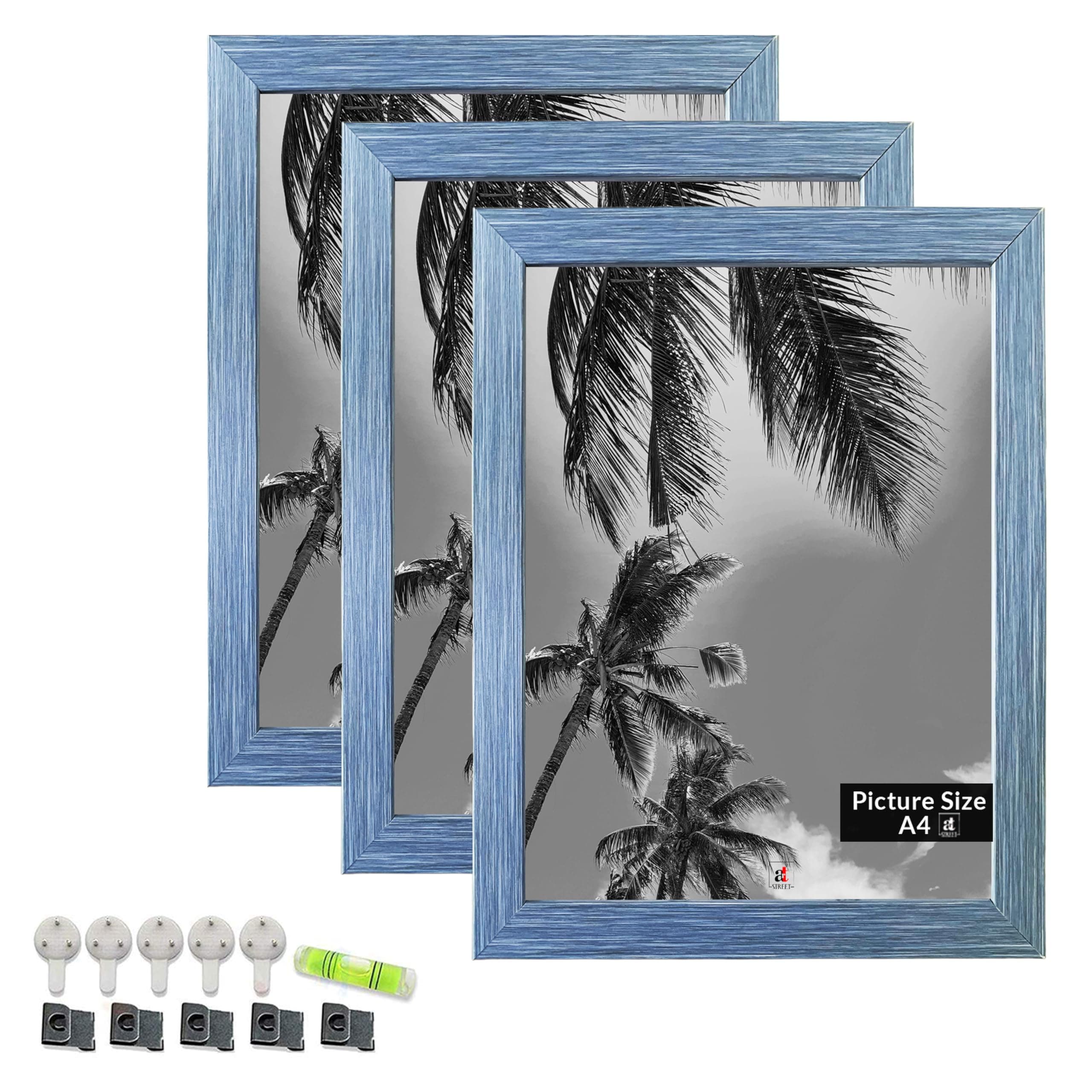 Art Street A4 Size Certificate, Document Photo frames Set Of 3 For Home Decoration, Living Room, Office Decoration (Blue, Size: 8" x 12")