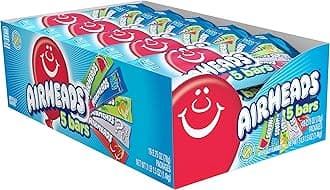 Full-Size Candy Bars, Taffy Candy Bulk Variety Pack, Individually Wrapped, Five Assorted Fruit Flavors Artificially Flavored, 18 Count Box