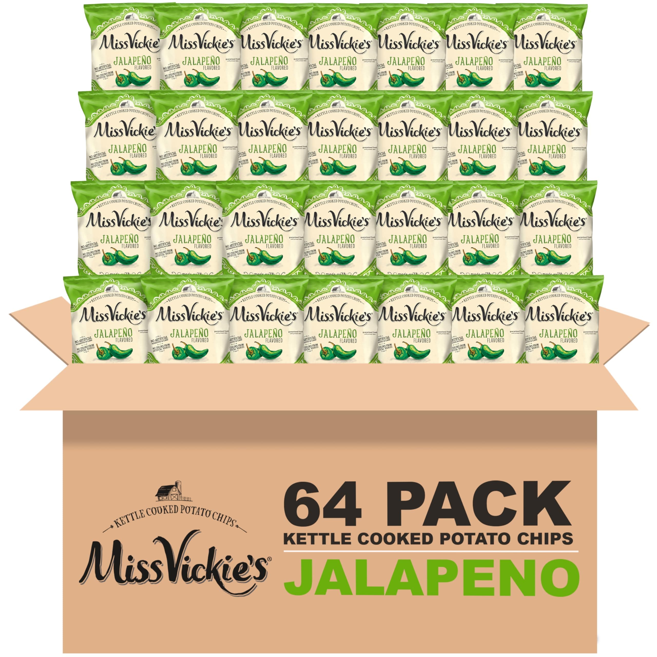 Kettle Cooked Potato Chips, Jalapeno, 1.375 Ounce (Pack of 64)