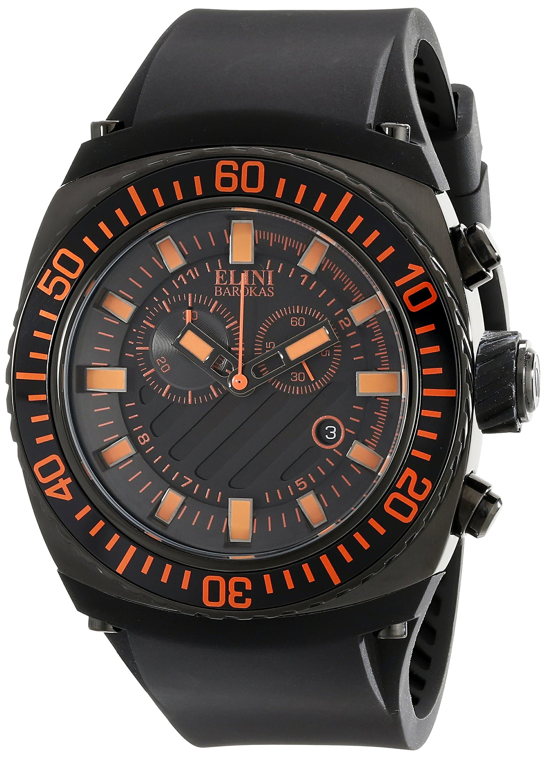 elini-12987-bb-01-oa – Watch for Men, Rubber Strap Black