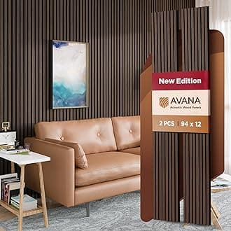 Avana Acoustic Wood Wall Panels – Dark Walnut Acoustic Panels Set of 2 – Wall Panels For Interior Wall Decor for Homes, Offices, Studios – Aesthetically Pleasing Wood Panels For Wall
