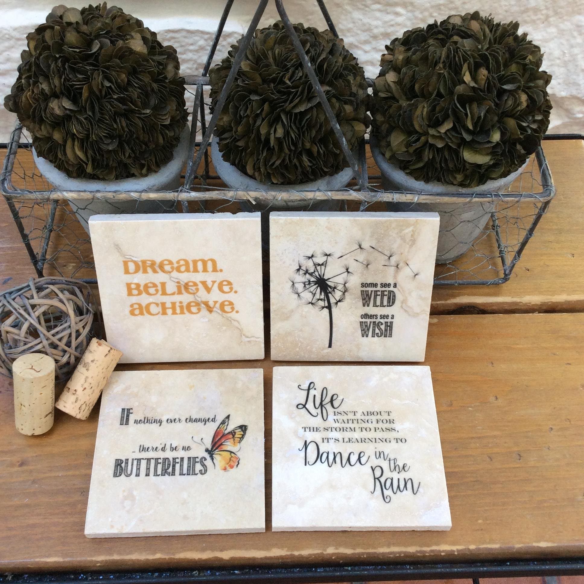 Inspirational Quotes Coasters Set of 4