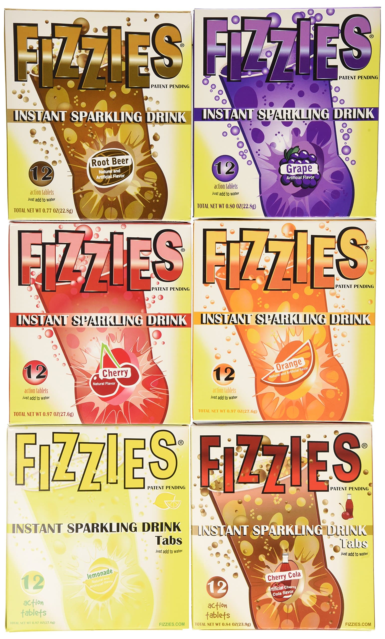 Fizzies Candy Drink Tablets ASSORTED Six Pack