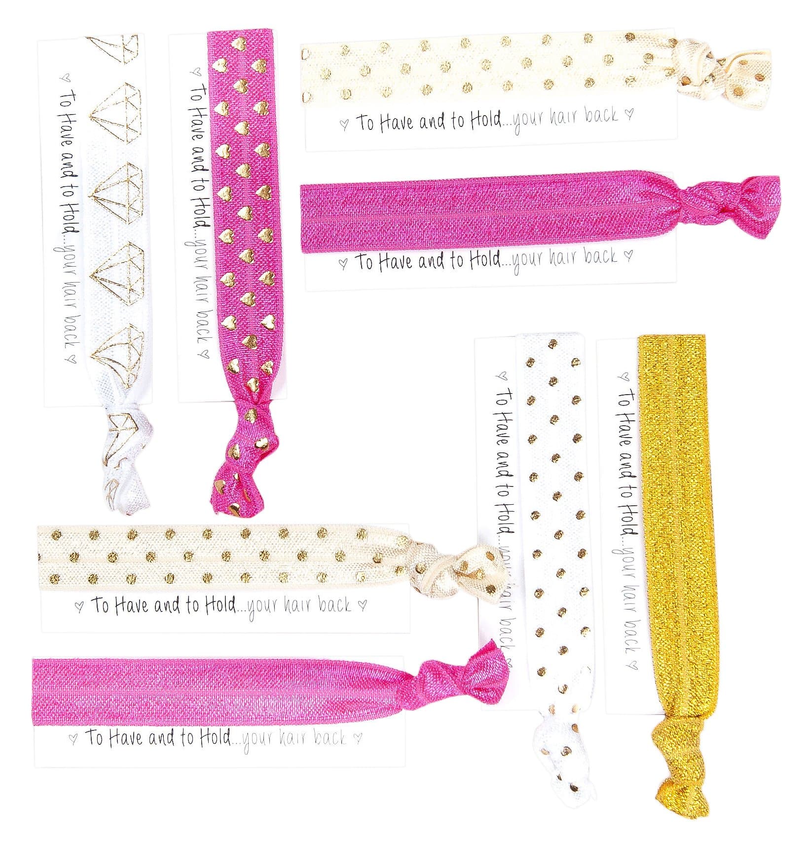 Team Hen Hen Party Hair Single Tie (One Size, Pack of 8)